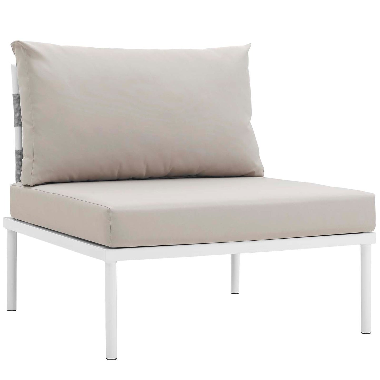 Modway Furniture Harmony 6 Piece Outdoor Patio Aluminum Sectional Sofa Set by Modway - EEI-2627-WHI-BEI-SET