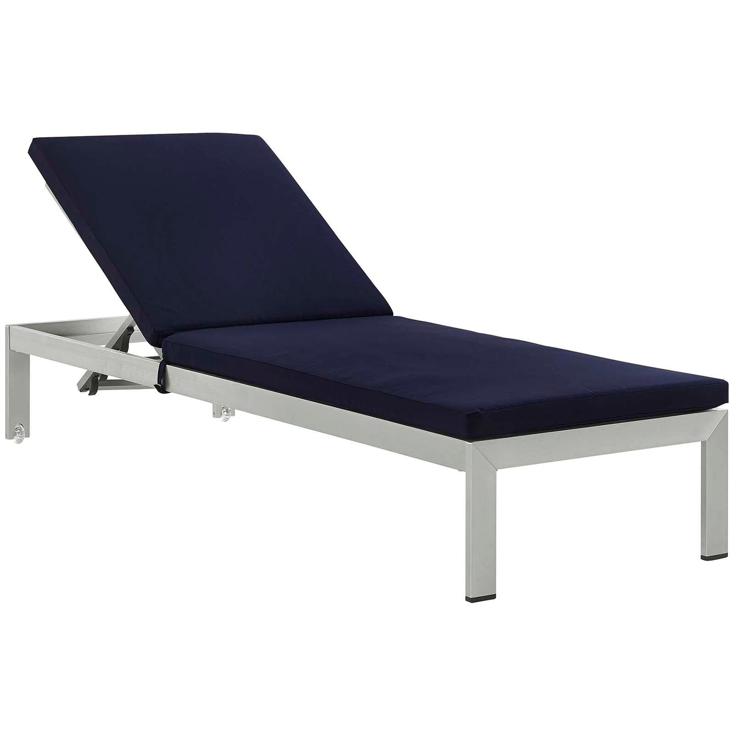 Modway Furniture Shore Chaise with Cushions Outdoor Patio Aluminum Set of 6 by Modway - EEI-2739-SLV-TRQ-SET