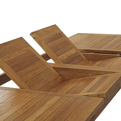 Modway Furniture Marina 11 Piece Outdoor Patio Teak Dining Set by Modway – EEI-3283-NAT-WHI-SET