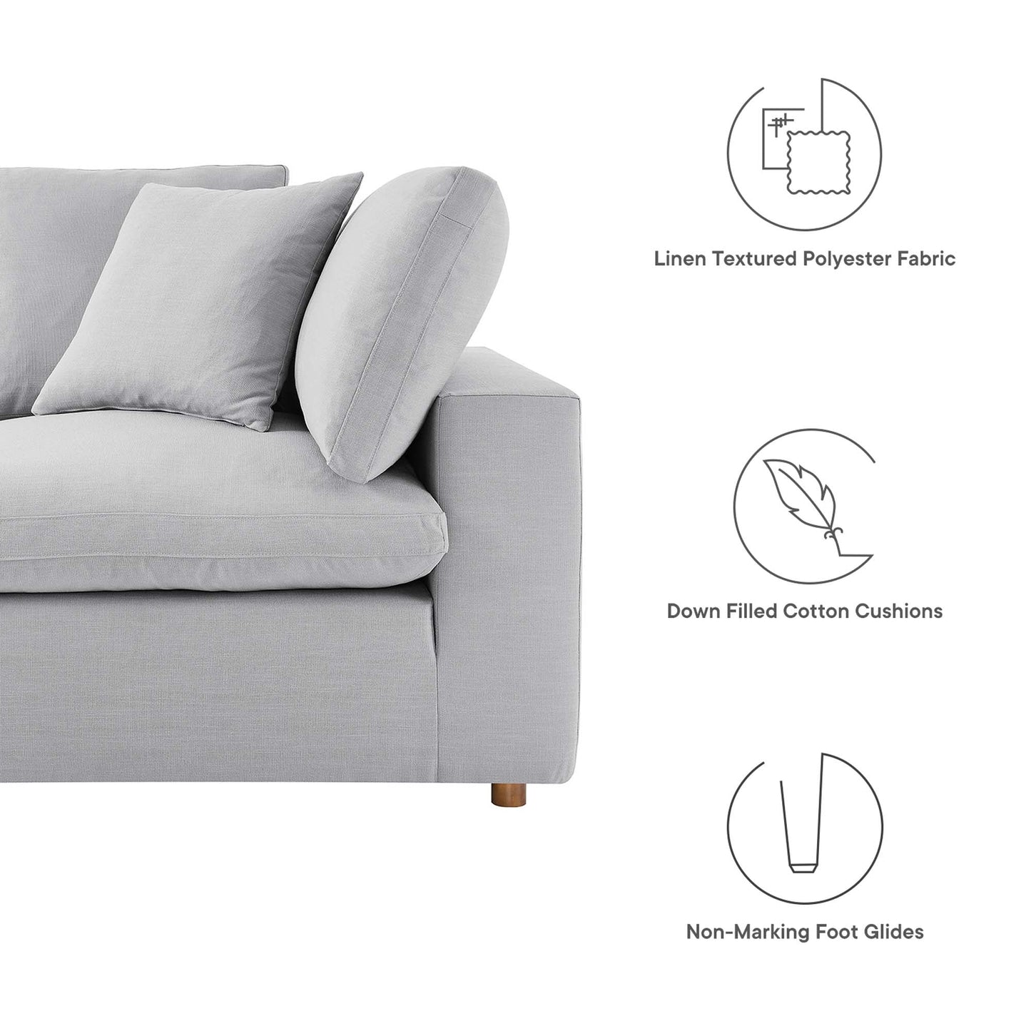 Modway Furniture Commix 7-Piece Down Filled Overstuffed Sectional Sofa by Modway - EEI-3364-BLK