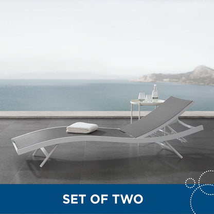 Modway Furniture Glimpse Outdoor Patio Mesh Chaise Lounge Set of 2 - EEI-4038-WHI-GRY