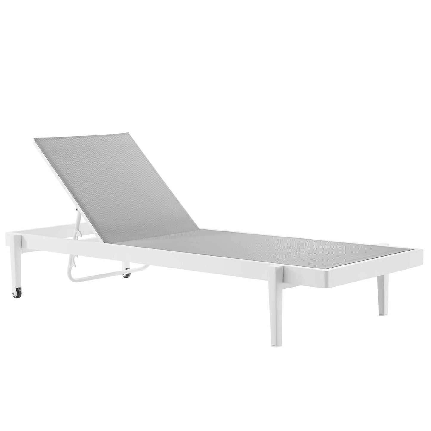 Modway Furniture Charleston Outdoor Patio Aluminum Chaise Lounge Chair Set of 4 - EEI-4205-WHI-GRY