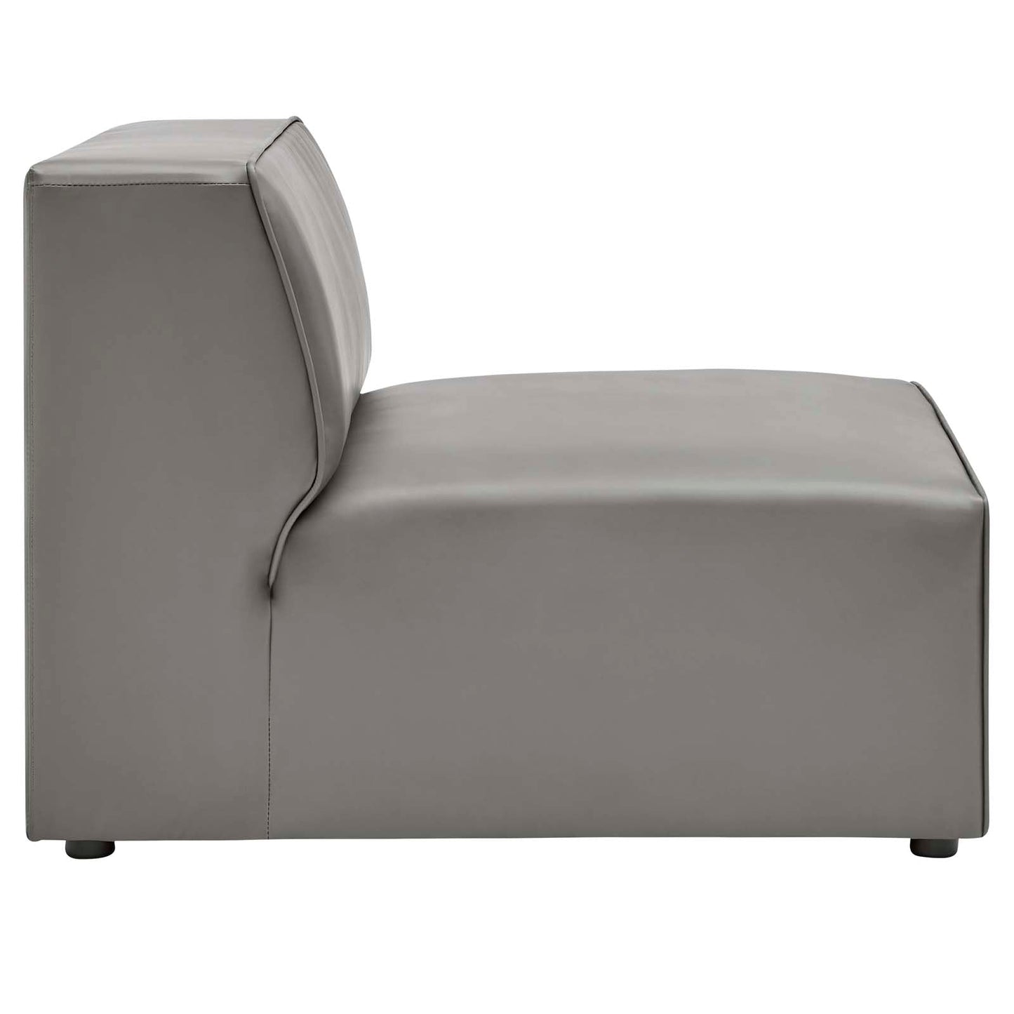 Modway furniture Mingle Vegan Leather Armless Chair - Stylish Modular Seating with Dense Foam Comfort & Support - EEI-4623-GRY