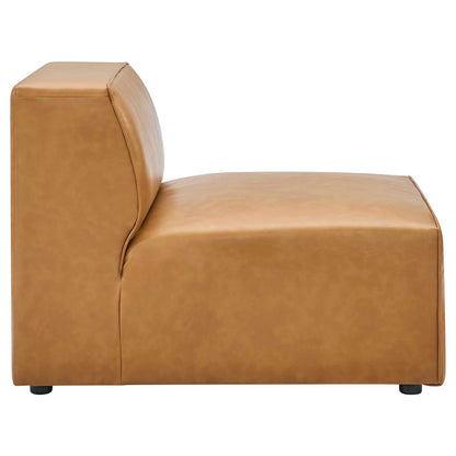Modway furniture Mingle Vegan Leather Armless Chair - Stylish Modular Seating with Dense Foam Comfort & Support - EEI-4623-GRY
