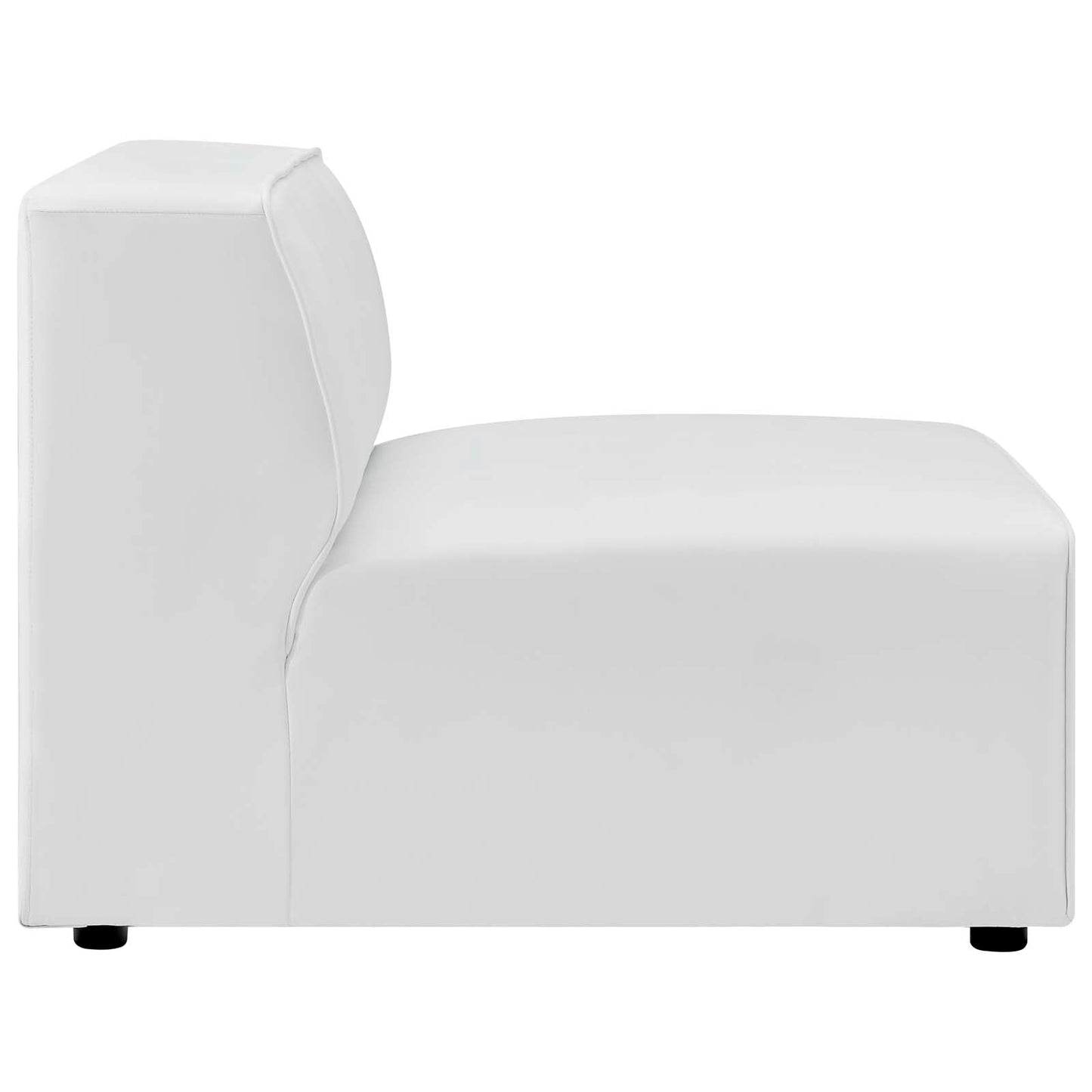 Modway furniture Mingle Vegan Leather Armless Chair - Stylish Modular Seating with Dense Foam Comfort & Support - EEI-4623-GRY