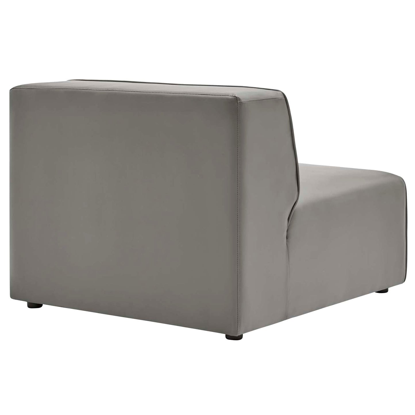 Modway furniture Mingle Vegan Leather Sectional Sofa - Stylish, Comfortable 3-Piece Design for Modern Living Spaces - EEI-4789-GRY