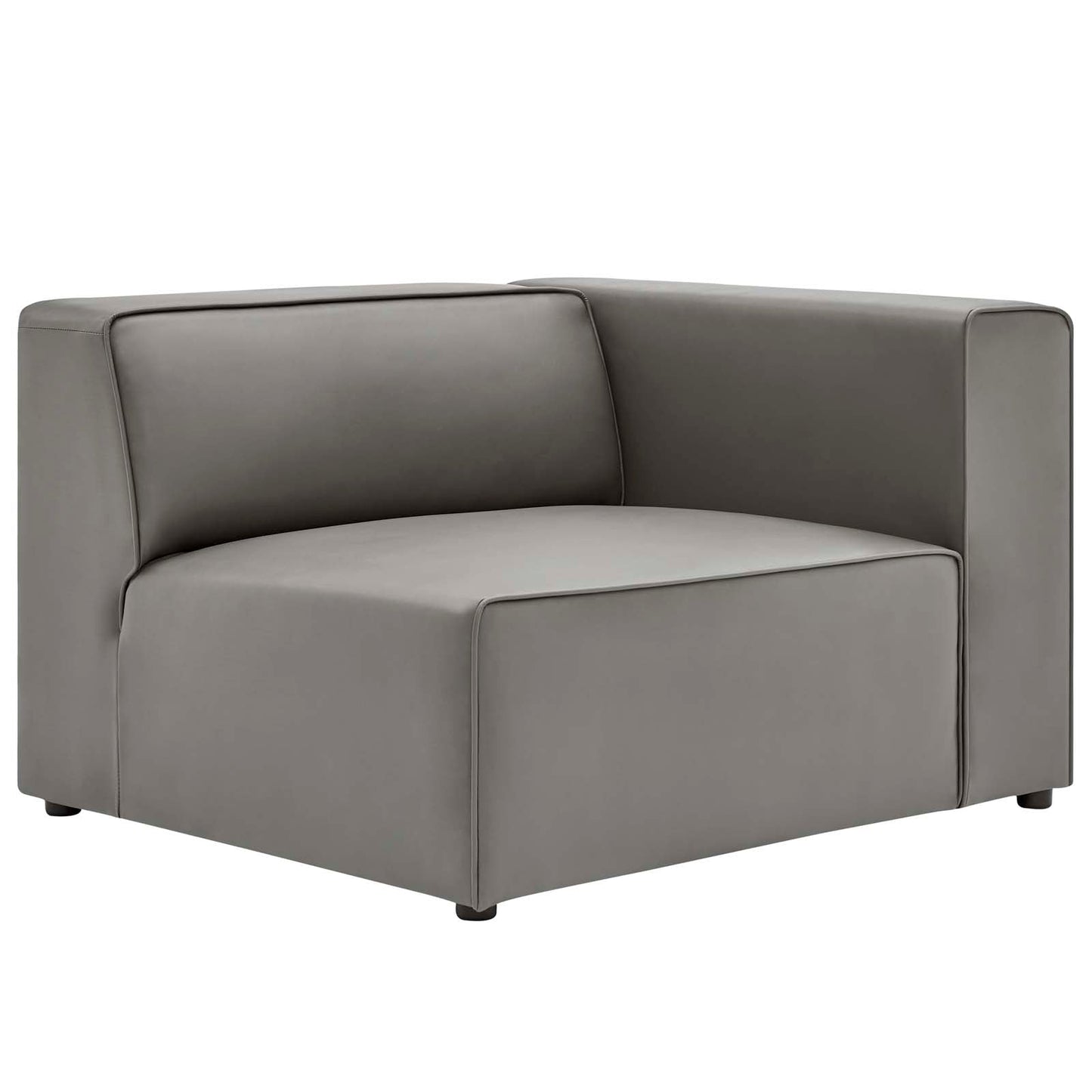 Modway furniture Mingle Vegan Leather Sectional Sofa - Stylish, Comfortable 3-Piece Design for Modern Living Spaces - EEI-4789-GRY
