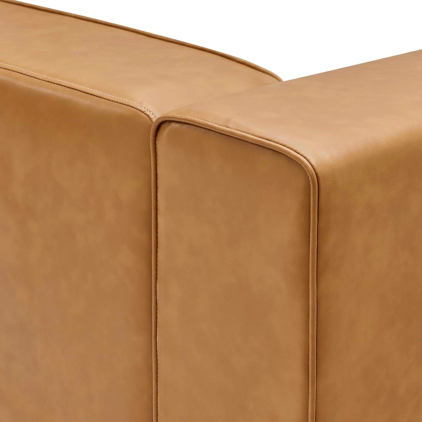 Modway furniture Mingle Vegan Leather Sofa and Ottoman Set - Stylish Modern Seating for Contemporary Living Spaces - EEI-4790-TAN