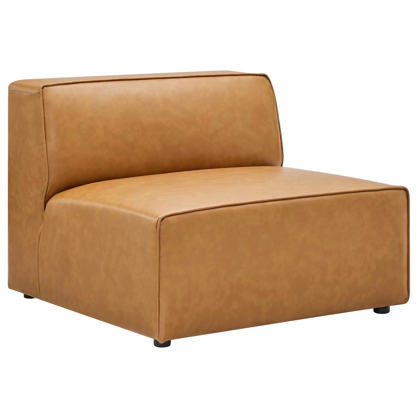 Modway furniture Mingle Vegan Leather Sofa and Ottoman Set - Stylish Modern Seating for Contemporary Living Spaces - EEI-4790-TAN