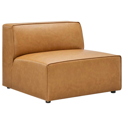 Modway furniture Mingle Vegan Leather Sofa and Ottoman Set - Stylish Modern Seating for Contemporary Living Spaces - EEI-4790-TAN