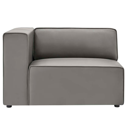 Modway furniture Mingle Vegan Leather 4-Piece Sectional Sofa - Stylish, Comfortable Seating for Modern Living Spaces - EEI-4793-GRY