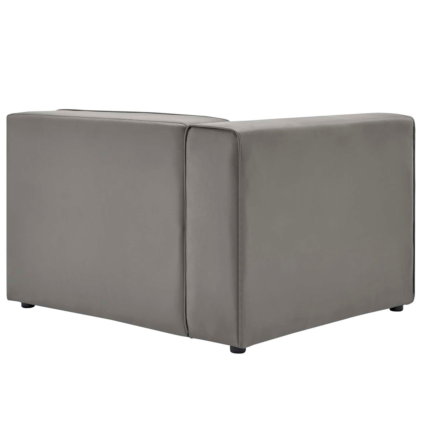 Modway furniture Mingle Vegan Leather 4-Piece Sectional Sofa - Stylish, Comfortable Seating for Modern Living Spaces - EEI-4793-GRY