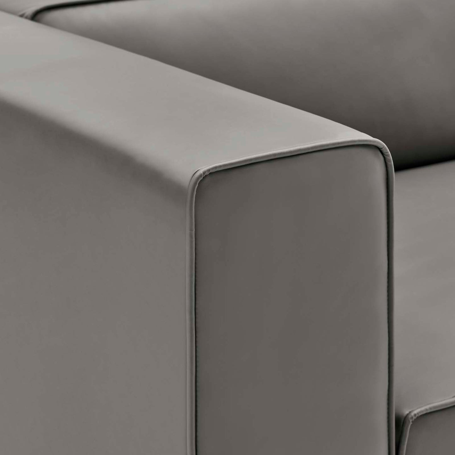 Modway furniture Mingle Vegan Leather 4-Piece Sectional Sofa - Stylish, Comfortable Seating for Modern Living Spaces - EEI-4793-GRY