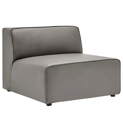 Modway furniture Mingle Vegan Leather 4-Piece Sectional Sofa - Stylish, Comfortable Seating for Modern Living Spaces - EEI-4793-GRY
