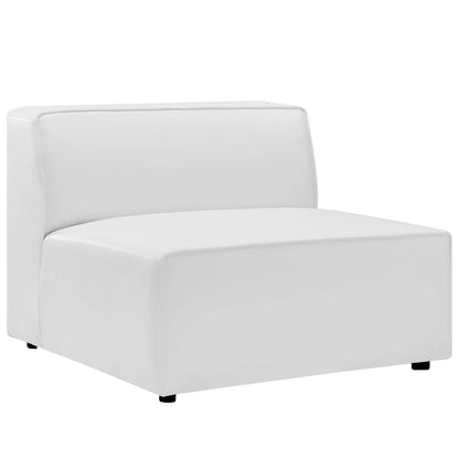 Modway furniture Mingle Vegan Leather 4-Piece Sectional Sofa - Stylish, Comfortable Seating for Modern Living Spaces - EEI-4793-GRY