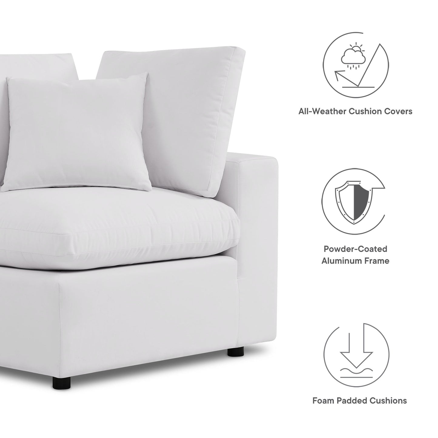 Modway Furniture Commix 7-Piece Outdoor Patio Sectional Sofa by Modway - EEI-5591-CHA