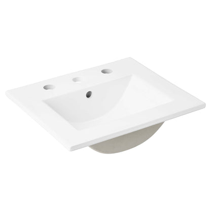Modway furniture Chaucer Bathroom Vanity with White Basin Included - EEI-6693-BLK-WHI