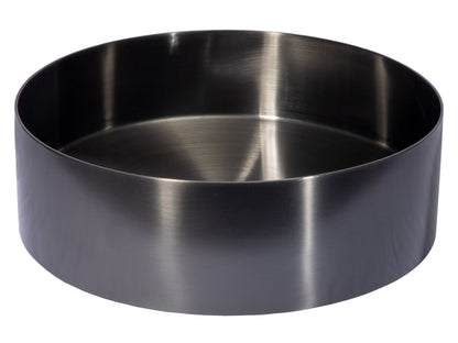 Eden Bath 15" Round Stainless Steel Bathroom Vessel Sink with Drain in Black - EB_SS001BK