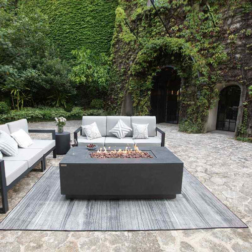 Elementi Andes Fire Table with flame and couches Backyard set Up