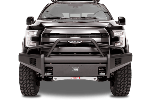 Fab Fours FF09-R1962-1 Ford F150 2009-2014 Black Steel Elite Front Bumper Pre-Runner Guard with Tow Hooks