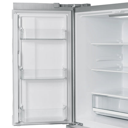 Forno Moena 36-Inch French Door 19.2 cu. ft Refrigerator with Modern Decorative Grille in Stainless Steel (FFRBI1820-40MG)