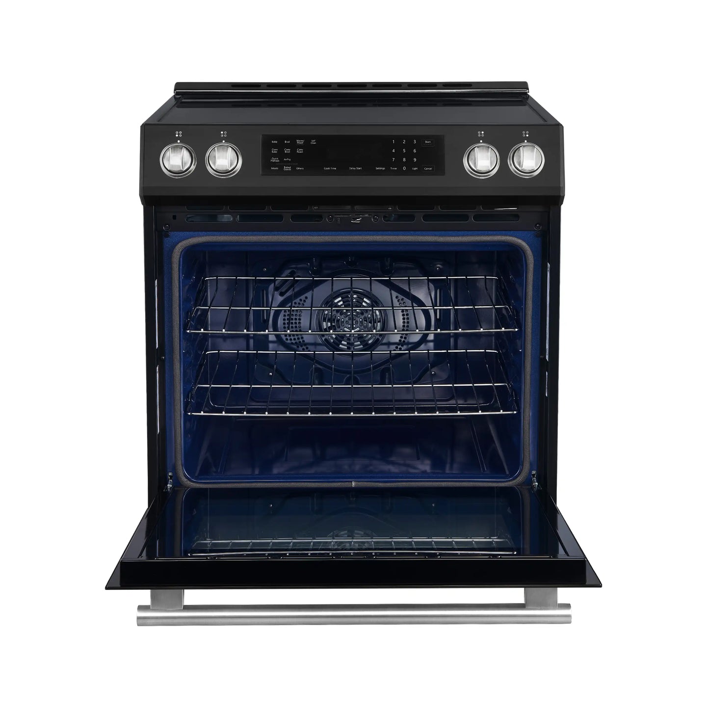 Forno 5-Piece Appliance Package - 30-Inch Induction Range, Under Cabinet Range Hood, French Door Refrigerator, Dishwasher, and 30-Inch Microwave Drawer in Black with Stainless Steel Trim - APR5-905-30BLK-MWD30