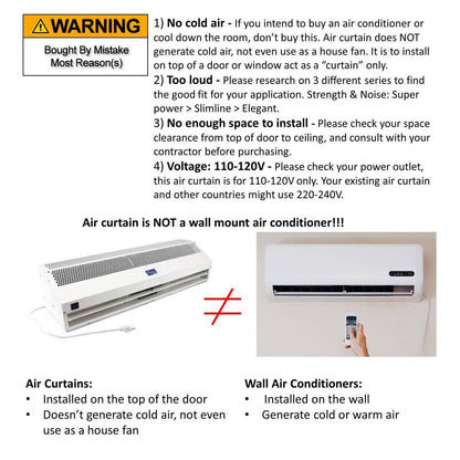 [Refurbished-B] Awoco FM1518-M 72" Super Power 1200 CFM Commercial Air Curtain - UL Certified