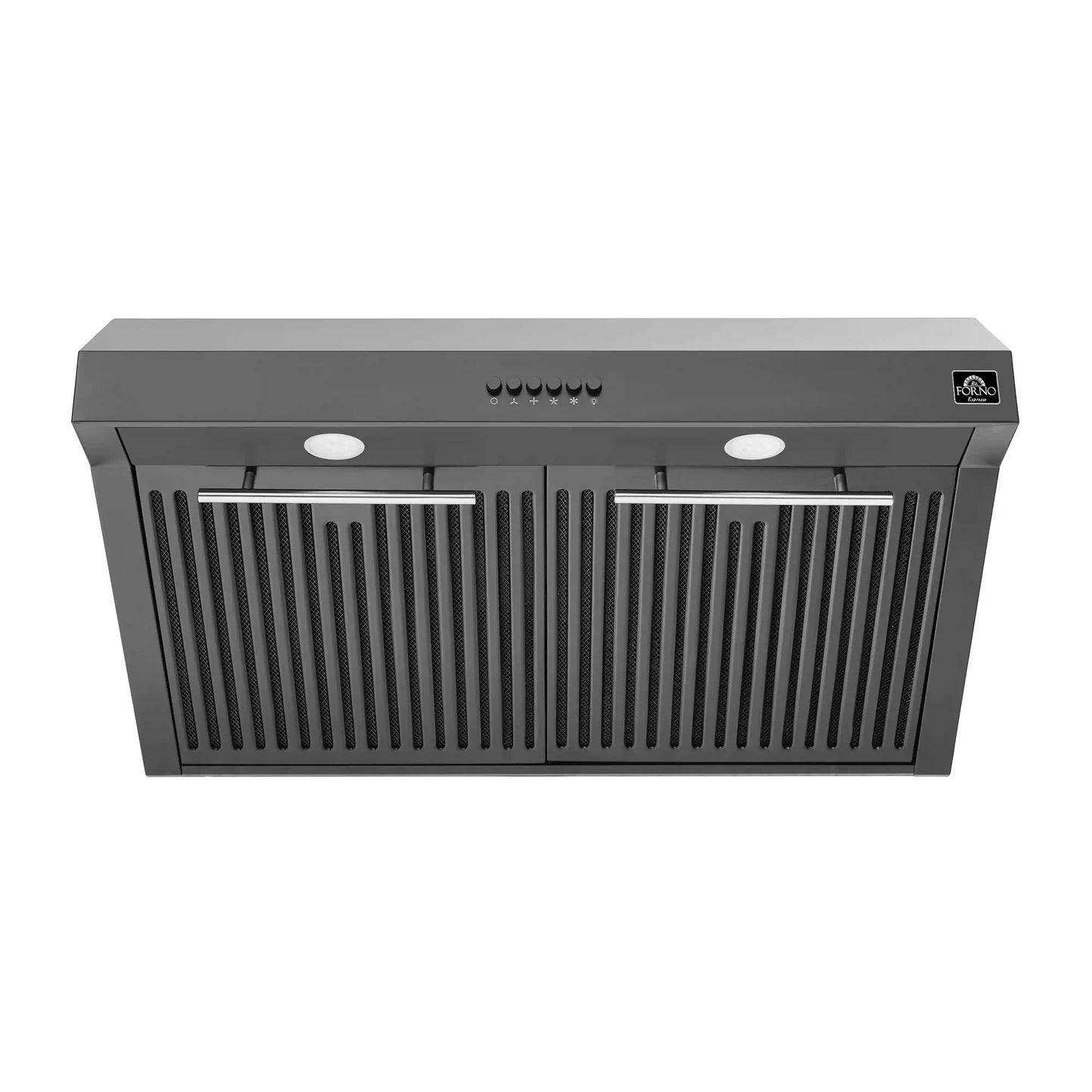Forno 5-Piece Appliance Package - 30-Inch Inducton Range, Under Cabinet Range Hood, Refrigerator, Dishwasher, and 24-Inch Microwave Oven in Black with Stainless Steel Trim - APR5-905-30BLK-MWO24