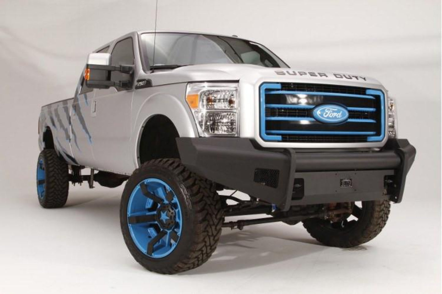 Fab Fours FS11-Q2561-1 Ford F250/F350 Superduty 2011-2016 Black Steel Elite Front Bumper No Guard with Tow Hooks