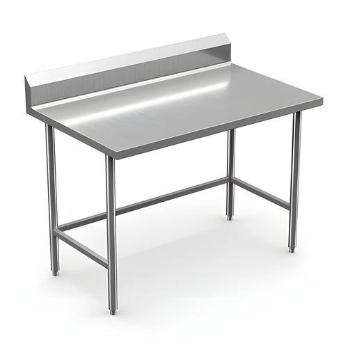 Winholt 30" x 36" All Welded Stainless Steel Knock-Down Table with Backsplash and Undershelf - DTSBB-3036-HKD