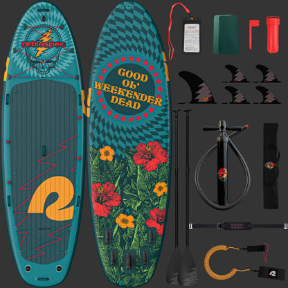 Retrospec Weekender Crew Multi-Person Inflatable Stand Up Paddle Board 12’ - 6626
