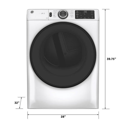 GE Appliances  7.8 cu. ft. Capacity Smart Front Load Electric Dryer with Sanitize Cycle White - GFD55ESSNWW