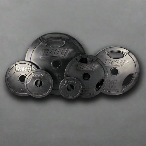 TROY Rubber Encased Olympic Grip Plate 255lb Set