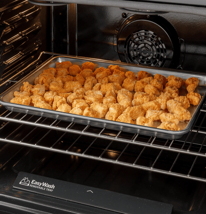 GE Appliances 30" Free-Standing Electric Convection Range with No Preheat Air Fry and EasyWash Oven Tray Fingerprint Resistant Slate - GRF600AVES