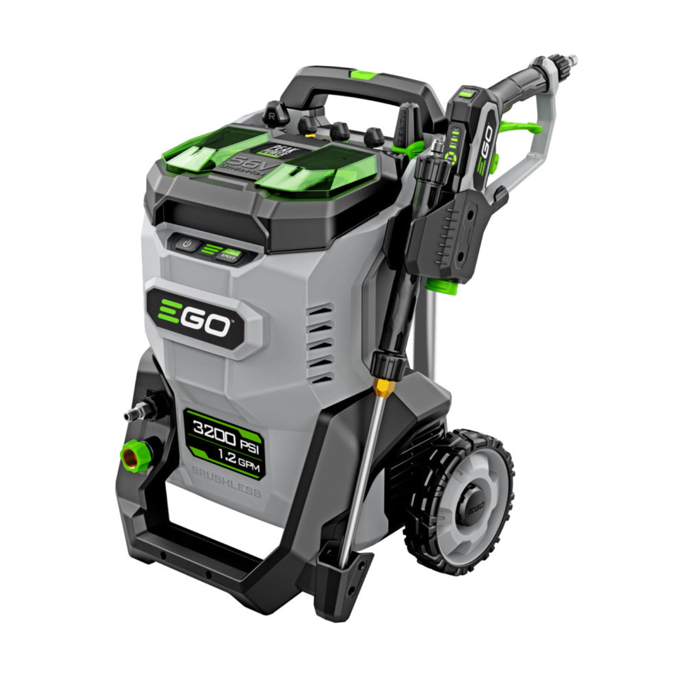 EGO Power+  Cordless 3200 PSI Pressure Washer with 2 x 6.0Ah Batteries and 320W Charger - HPW3204-2