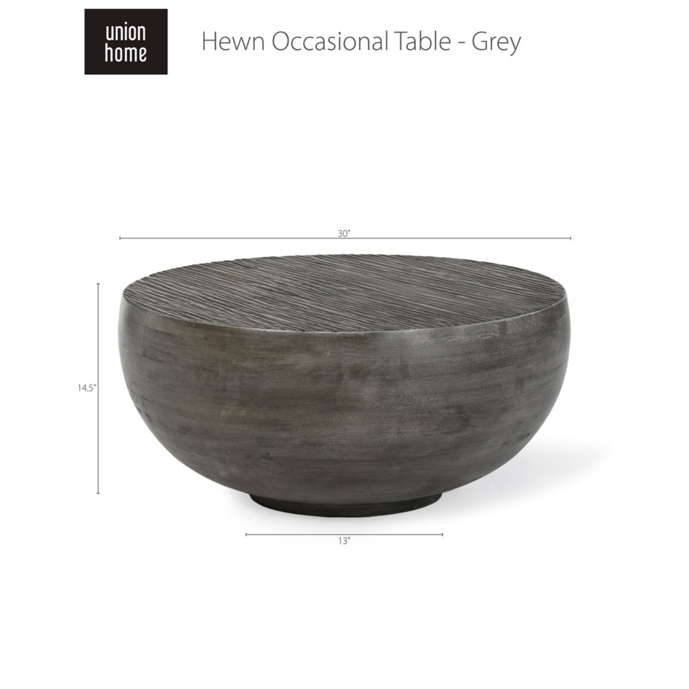 Union Home Hewn Occasional Table - Grey  - LVR00335