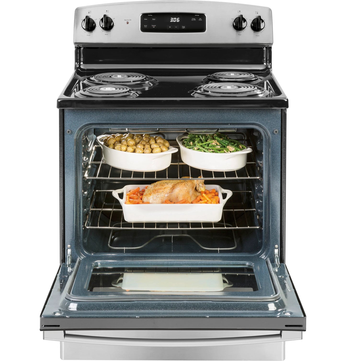 GE Appliances 30" Free-Standing Electric Range Stainless Steel - JBS360RTSS