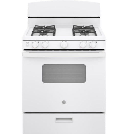 GE Appliances 30" Free-Standing Front Control Gas Range White - JGBS10DEMWW