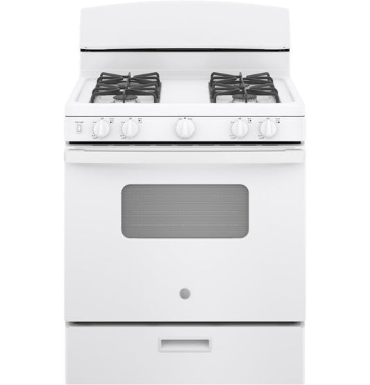 GE Appliances 30" Free-Standing Front Control Gas Range White - JGBS10DEMWW