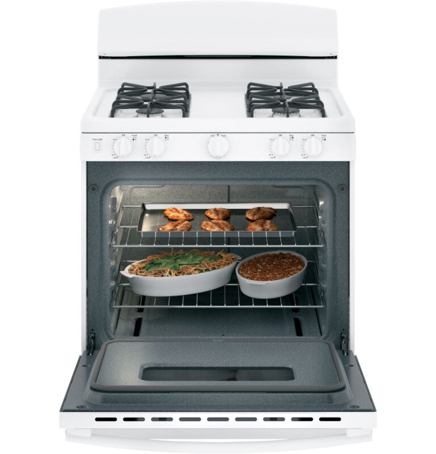 GE Appliances 30" Free-Standing Front Control Gas Range White - JGBS10DEMWW