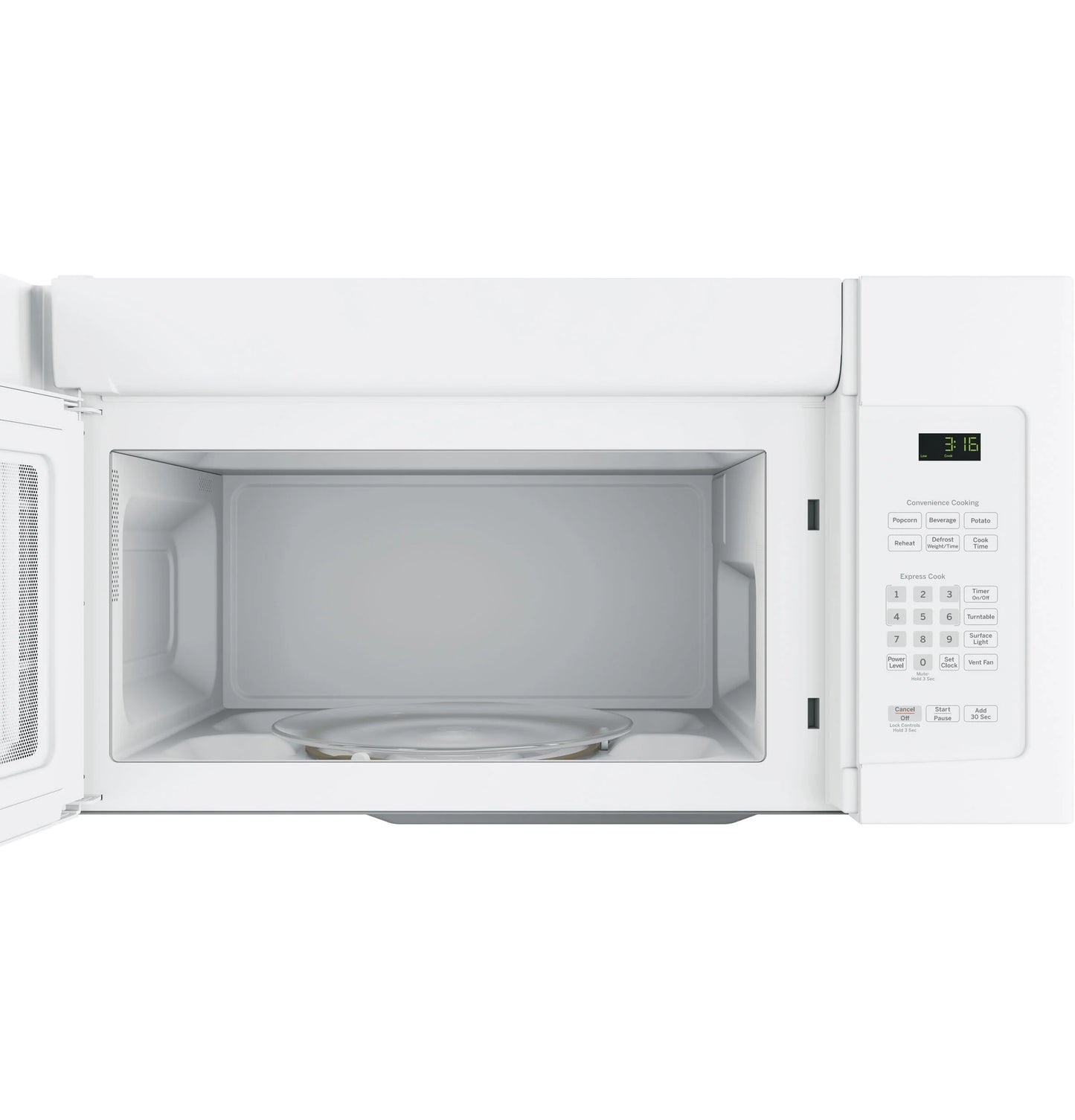 GE Appliances 1.6 Cu. Ft. Over-the-Range Microwave Oven White - JVM3162DJWW