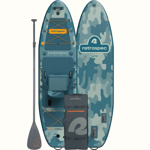 Retrospec June Inflatable Fishing Paddle Board Kayak Hybrid 11’6” - 6632