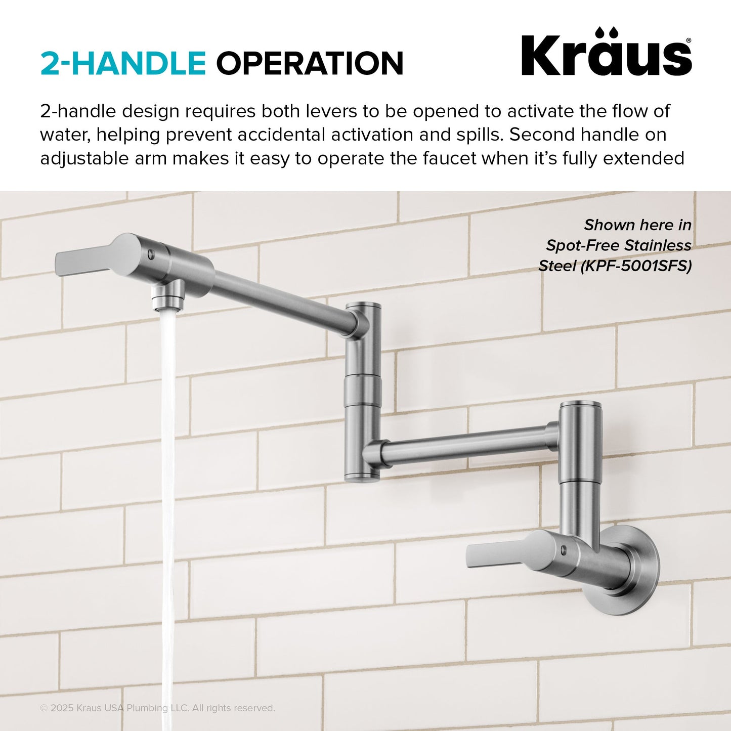 KRAUS Oletto Wall Mount Pot Filler in Matte Black - KPF-5001MB