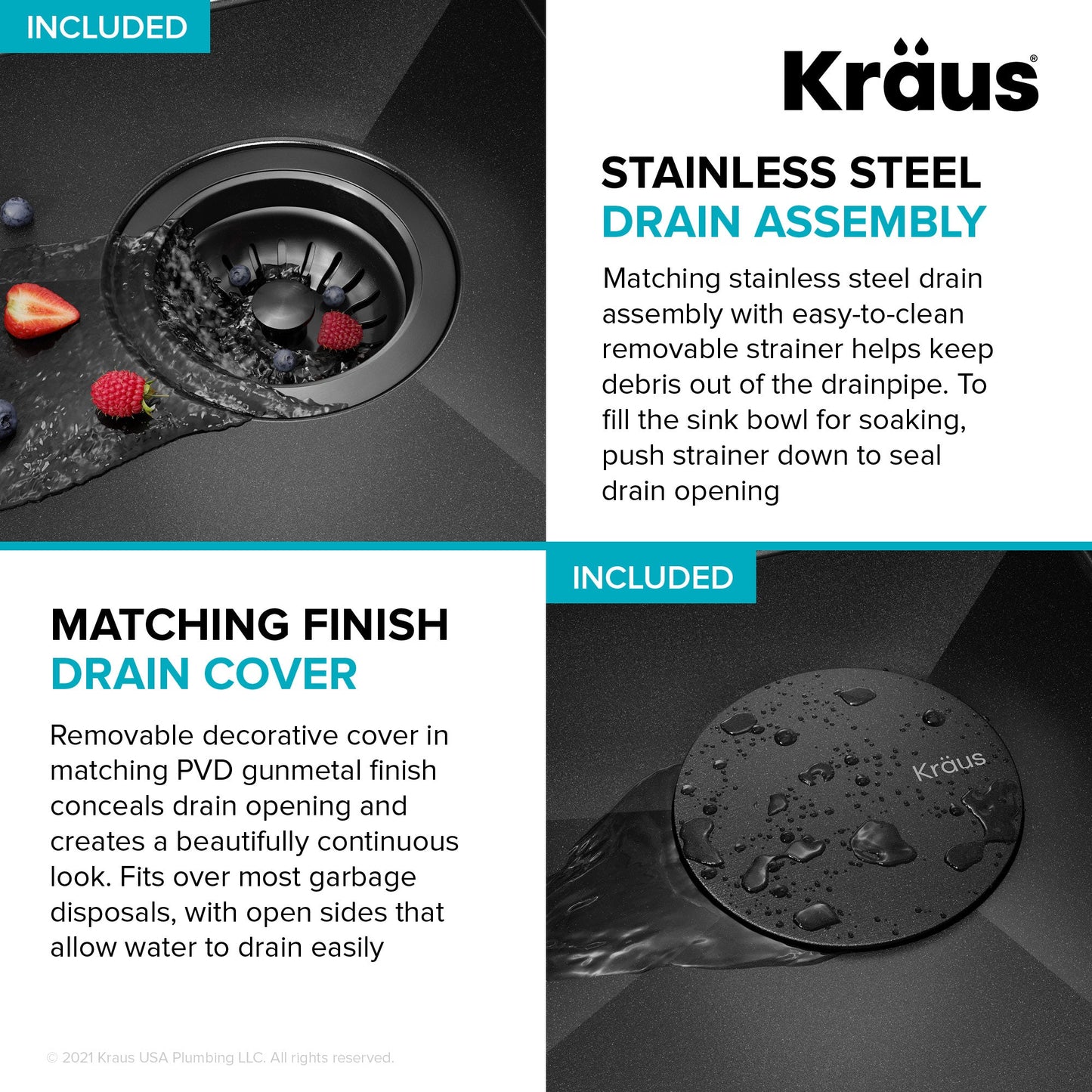 KRAUS Kore Workstation 17" Undermount 16 Gauge Bar or Prep Sink in PVD Gunmetal - KWU1101-17-PGM