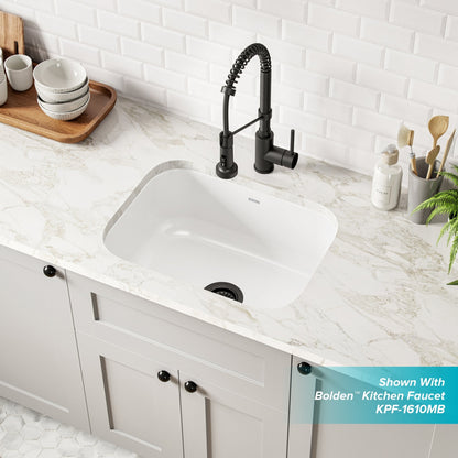 KRAUS Pintura 23" Enameled Stainless Steel Kitchen Sink in White - KEU12WHITE
