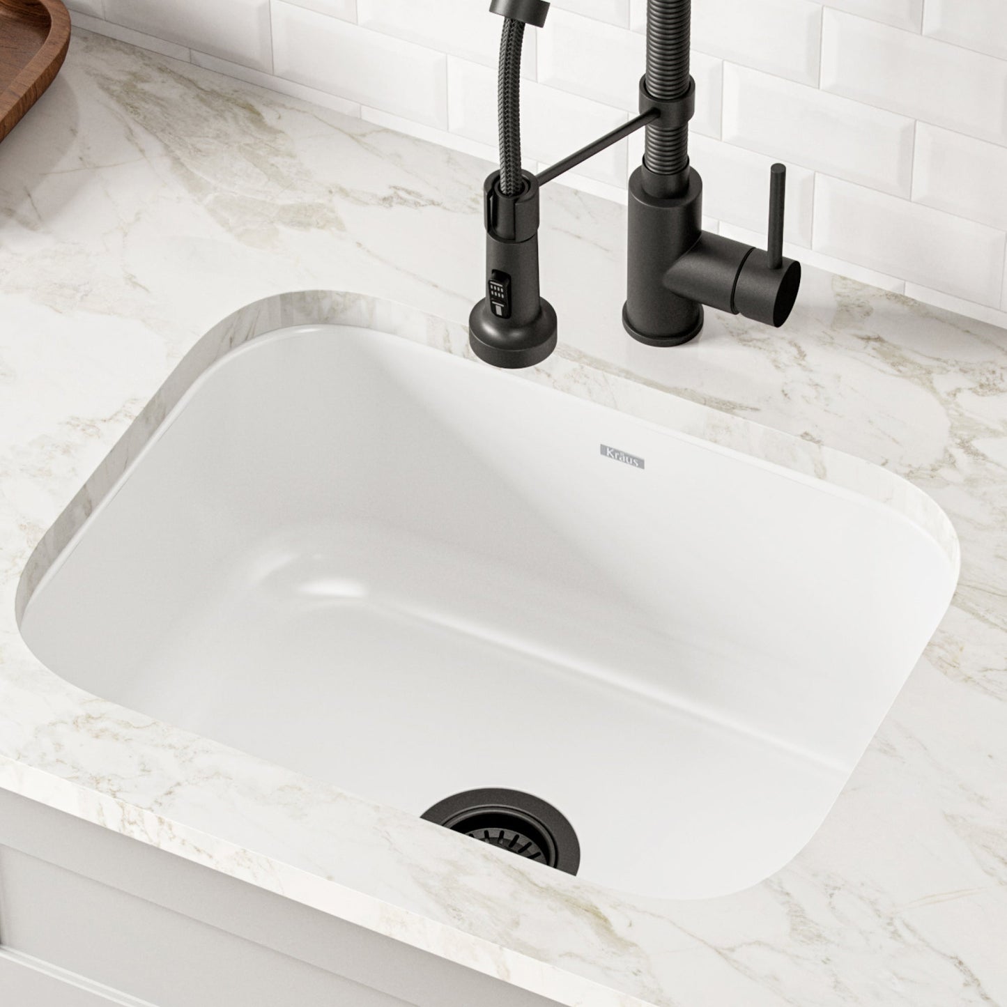 KRAUS Pintura 23" Enameled Stainless Steel Kitchen Sink in White - KEU12WHITE