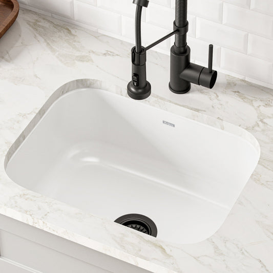 KRAUS Pintura 23" Enameled Stainless Steel Kitchen Sink in White - KEU12WHITE