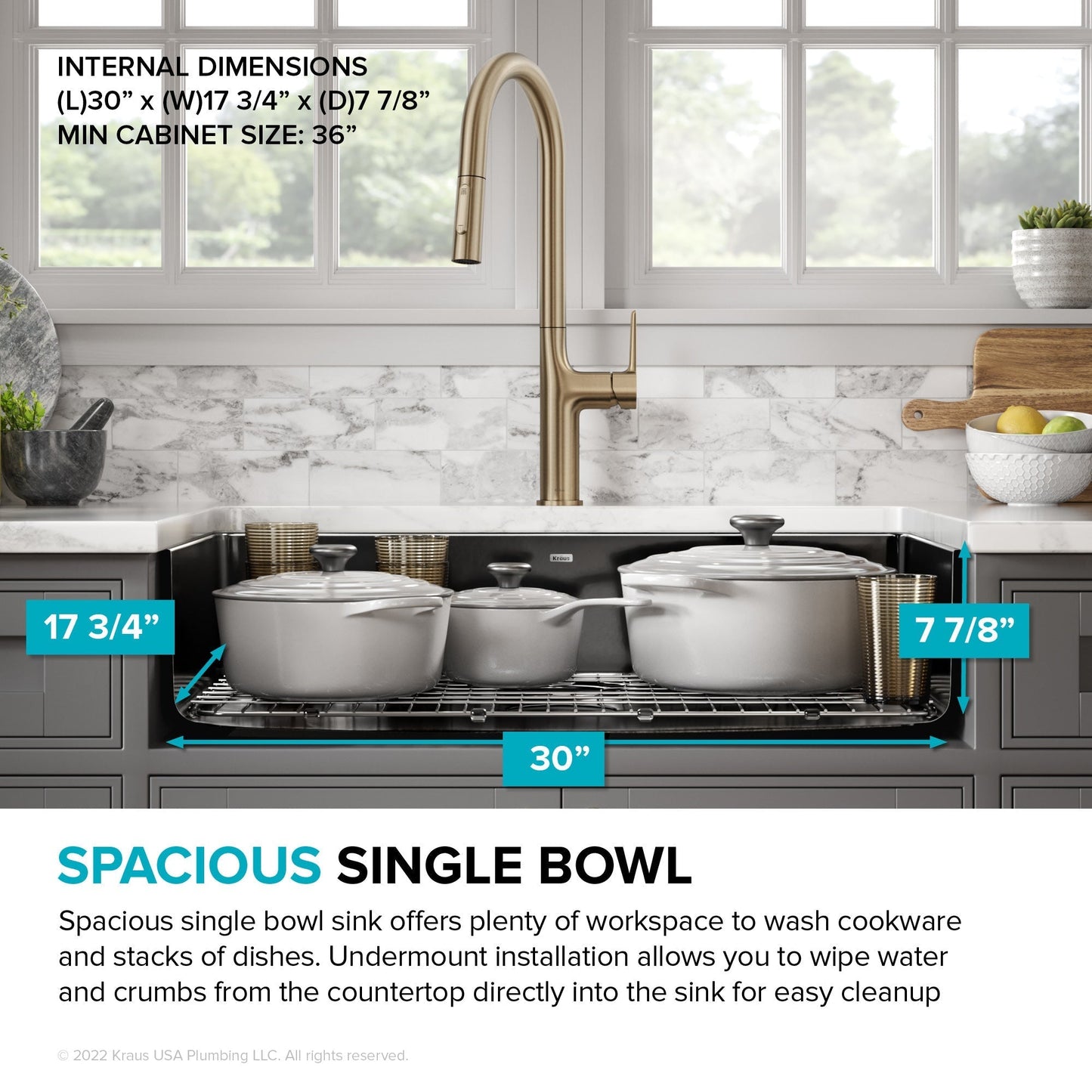 KRAUS Pintura 32" Undermount Porcelain Enameled Steel Kitchen Sink in Black - KE1US32GBL