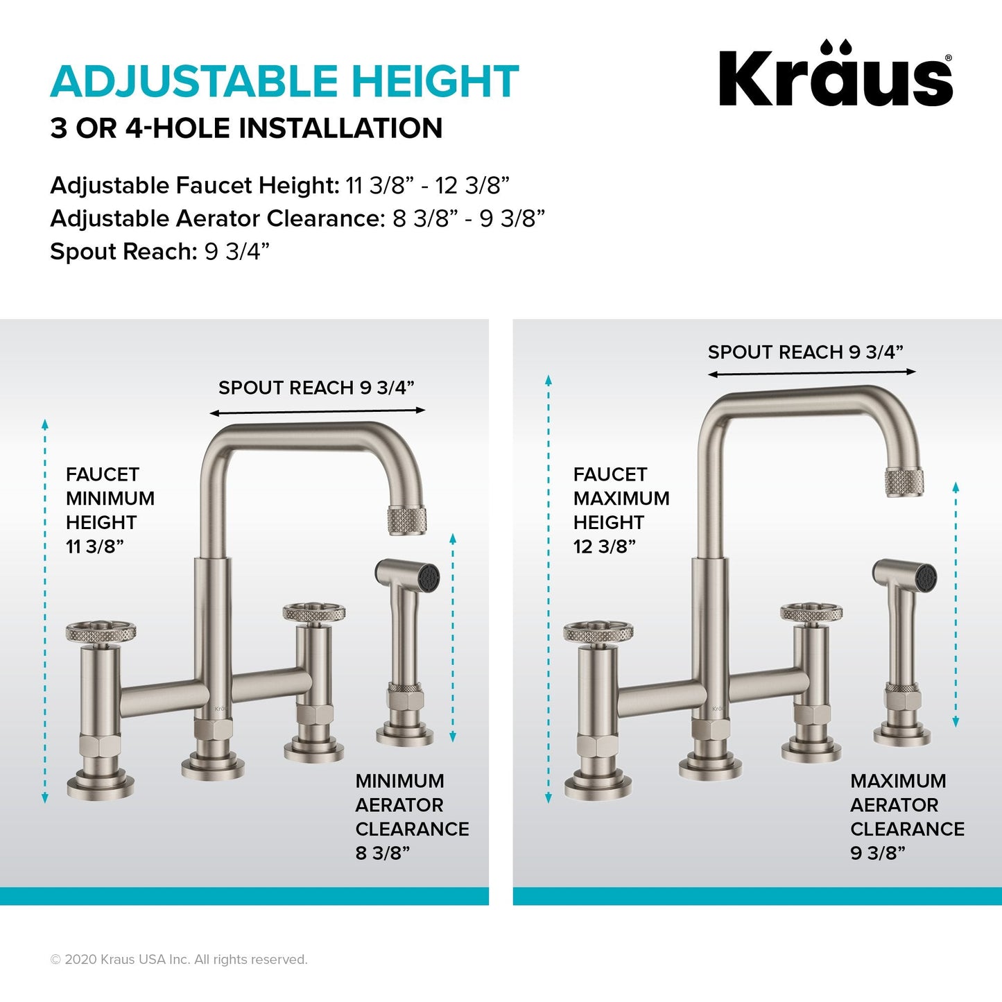 KRAUS Urbix Industrial Bridge Kitchen Faucet & Water Filter Faucet in Matte Black - KPF-3125-FF-101MB