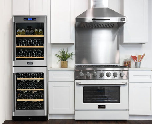 Kucht 36 Inch Professional KNG Series Liquid Propane Gas Stainless Steel Range with White Oven Door